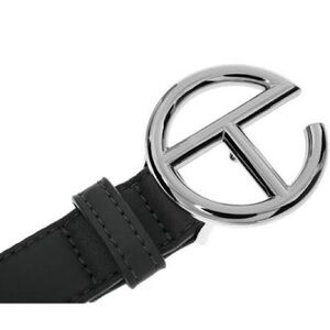 Telfar Black Belt with Silver Buckle